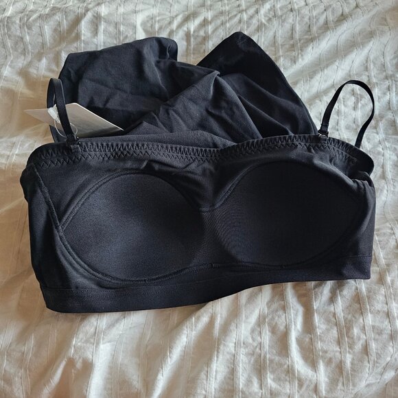 Uniqlo AIRism Cotton Bra Tube Top - 2024 - Black - Sz XS JAPAN - NWT - Picture 5 of 8